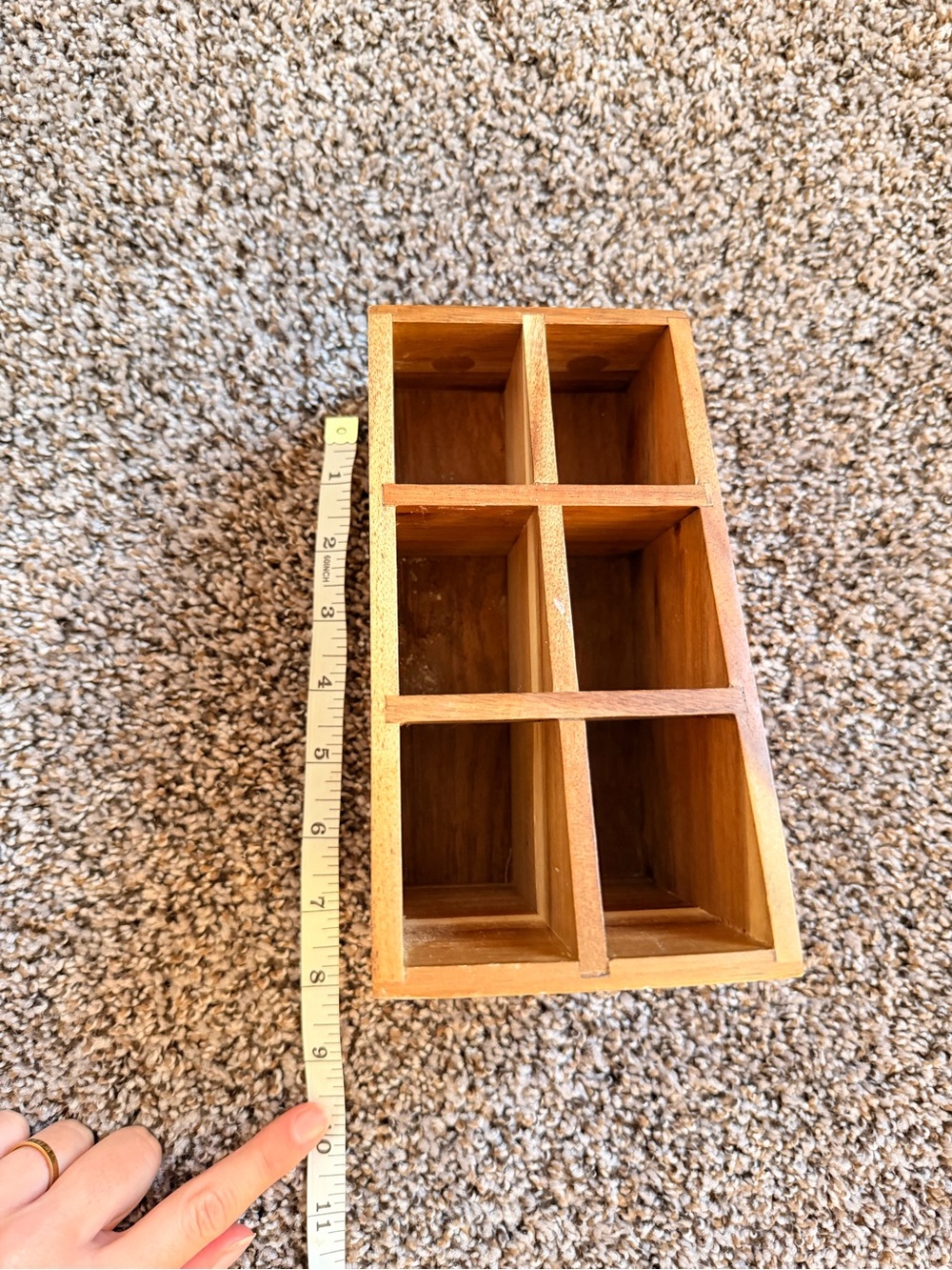 Wooden 6-Compartment Organizer - Natural Wood - Picture 6 of 6